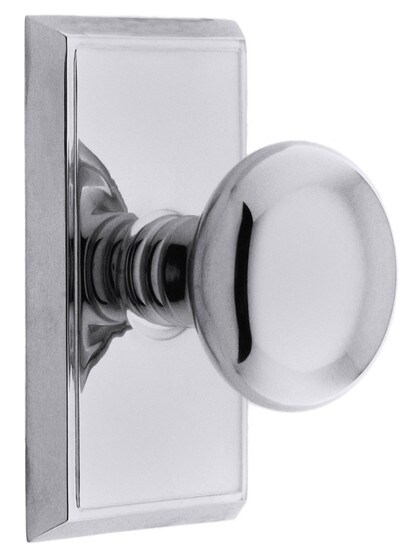Providence Door Set With Round Brass Knobs in Polished Chrome.